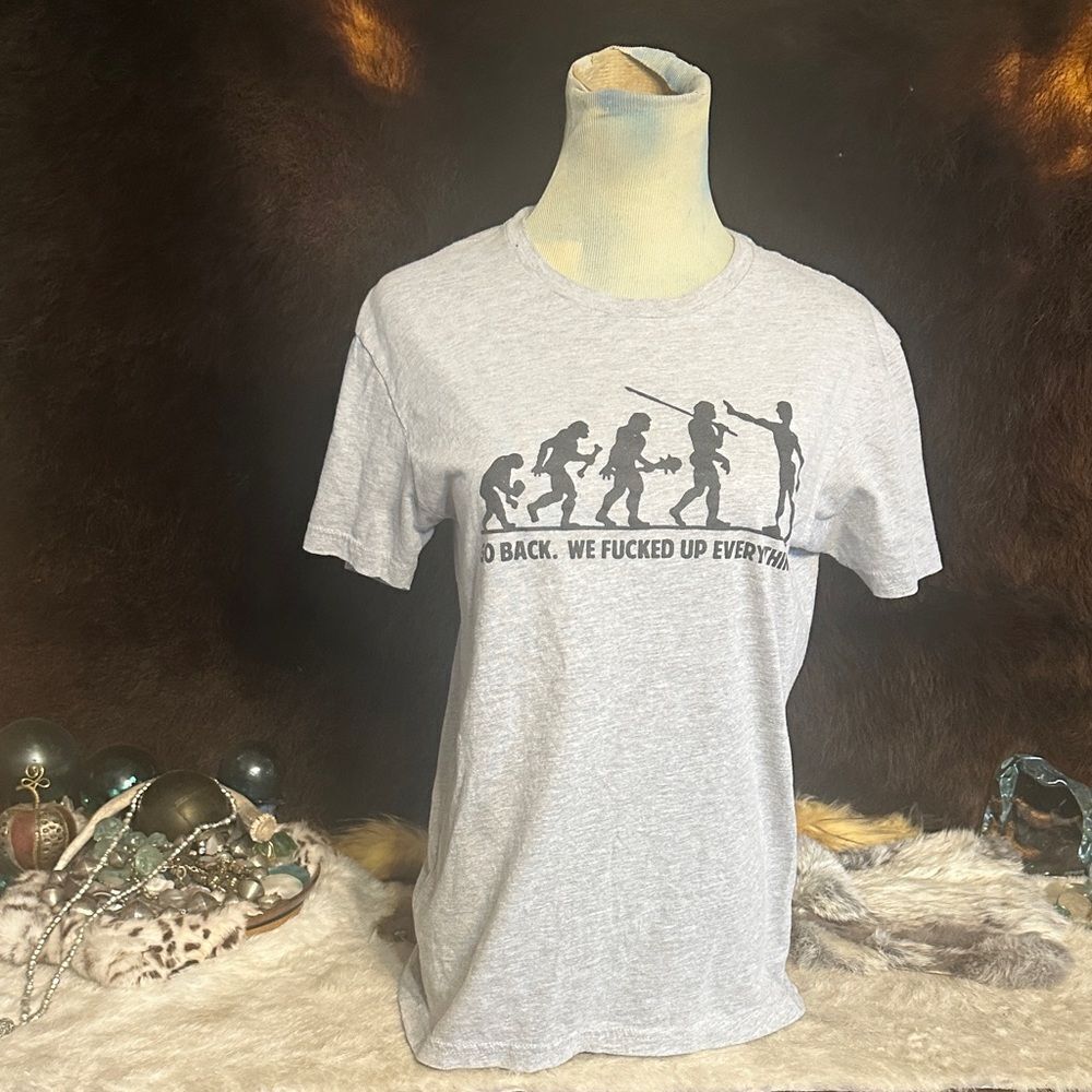Gray Graphic Men's T-Shirt S (5165)